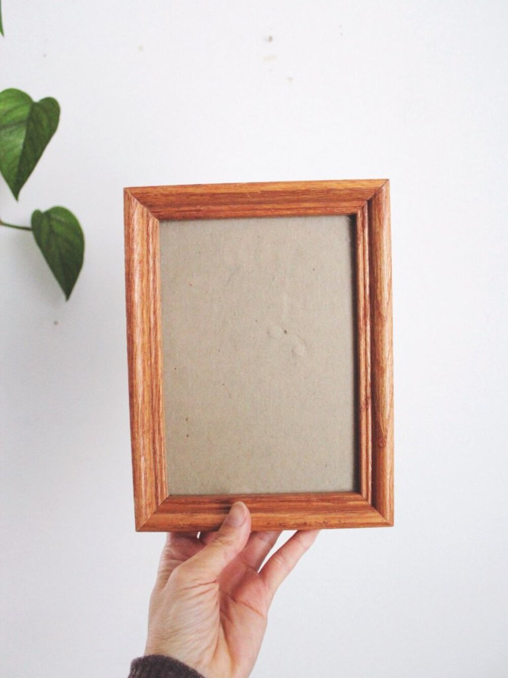 Vintage Wood Picture Frame 5x7 Solid Oak Photo Wall Art Decor Rustic Cottagecore